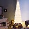 Costway 7 FT Pre-Lit Hinged Pencil Christmas Tree White with 300 LED Lights & 8 Flash Modes
